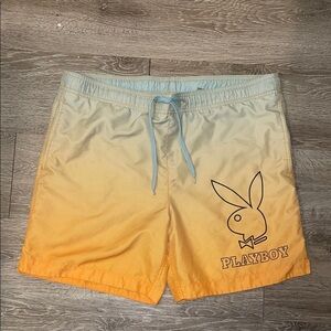 Pacsun playboy bunny men’s swim trunks size medium orange ombré